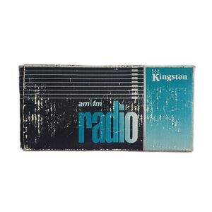 Vintage Kingston Portable AM FM Radio Black Retro 1990s Boxed New In Package